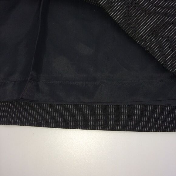 Akris Pinestriped Knee Length Pencil Skirt with Solid Black Side Panels - Picture 8 of 11